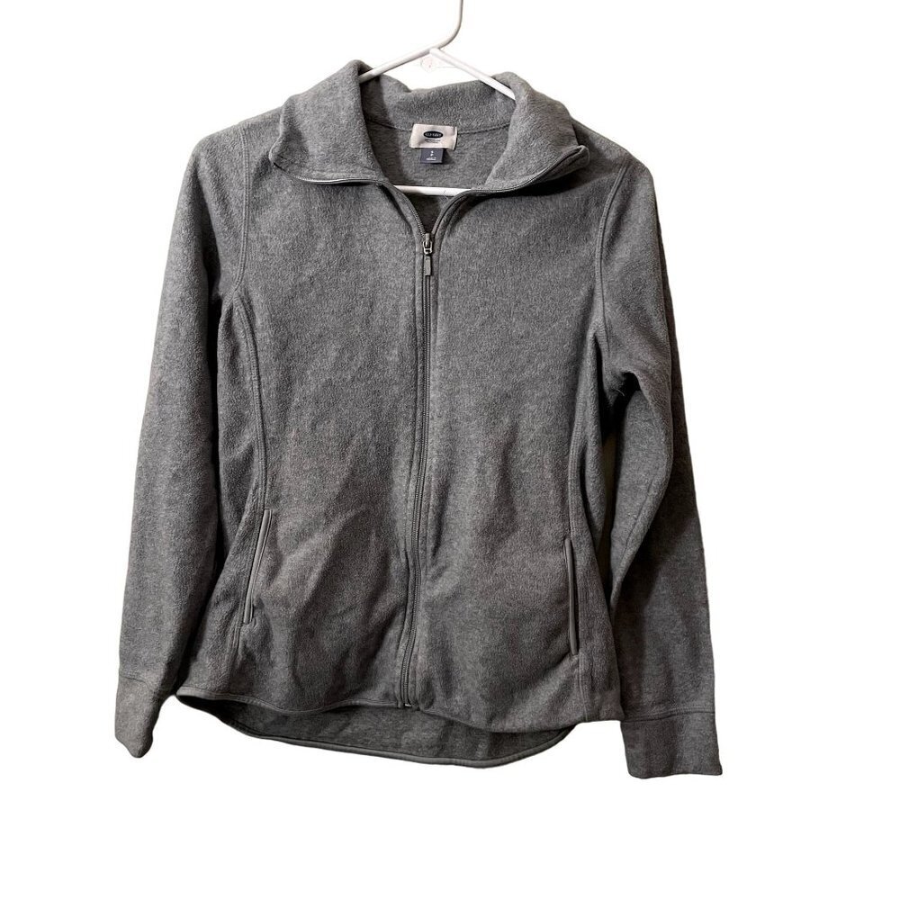 Old Navy gray full zip athleisure sweater long sleeves pockets warm jacket